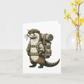 Funny Hip River Otter Backpacker Kerne A Karte (Gelbe Blume)