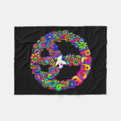 Funny Hipe Flower Wer Peace Sign Tee  Fleecedecke (Vorderseite (Horizontal))