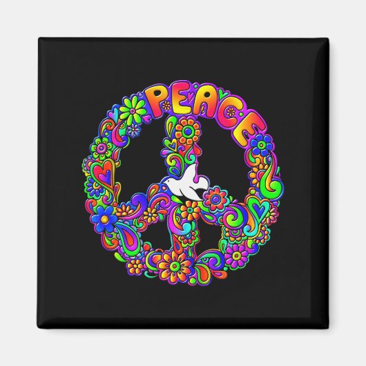 Funny Hipe Flower Wer Peace Sign Tee Magnet (Vorne)