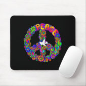 Funny Hipe Flower Wer Peace Sign Tee  Mousepad (Mit Mouse)