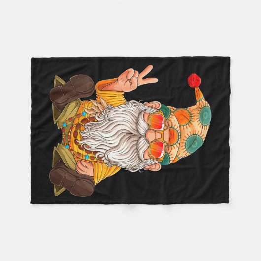Funny Hipe Gnome Peace Sign Gnomes Lovers Men Wome Fleecedecke (Vorderseite (Horizontal))