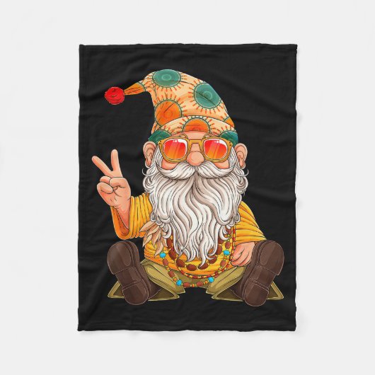 Funny Hipe Gnome Peace Sign Gnomes Lovers Men Wome Fleecedecke (Vorderseite)