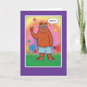 Funny Hippie Bear Tag Geburtstag Karte (Vorderseite)