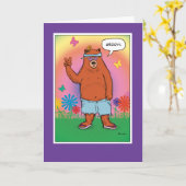 Funny Hippie Bear Tag Geburtstag Karte (Gelbe Blume)