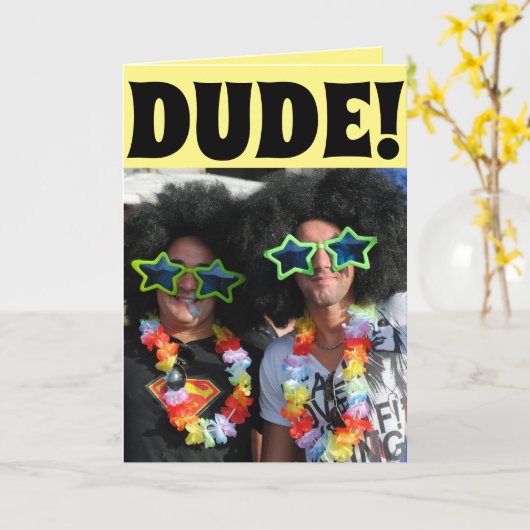 FUNNY HIPPIE BIRTHDAY CARD FÜR IHN KARTE (Gelbe Blume)