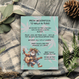 Funny Hippie Birthday-Groovy Old Man Party Einladung