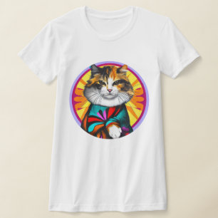 Funny Hippie Cat T-Shirt