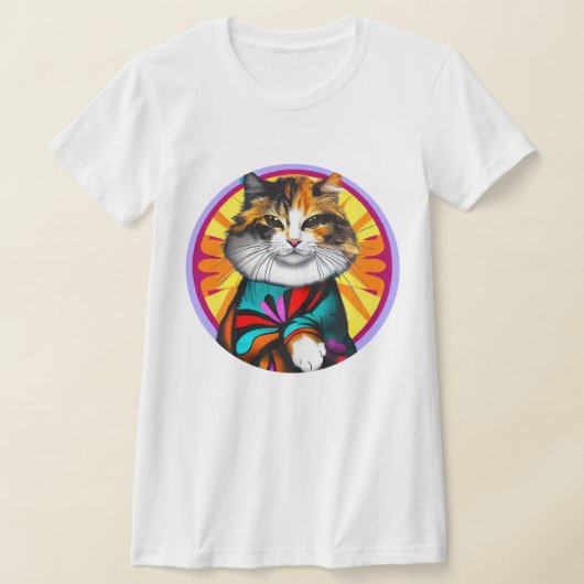 Funny Hippie Cat T-Shirt (Ablage )