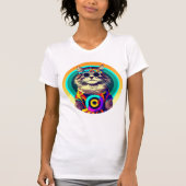 Funny Hippie Cat T-Shirt (Vorderseite)