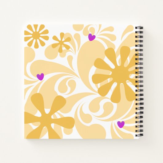 Funny Hippie Peace Liebe Häkelmuster Notebook Notizblock (Rückseite)