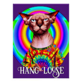Funny Hippie Sphynx Cat Poster (Vorderseite)