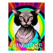 Funny Hippie Sphynx Cat Poster (Vorderseite)