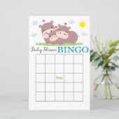 Funny Hippo Baby Duschbingcard (Stehend Vorderseite)