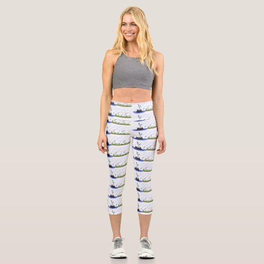 Funny hippo birdie zwei schafe capri leggings (Vorderseite)