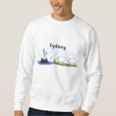 Funny hippo birdie zwei schafe sweatshirt (Vorderseite)