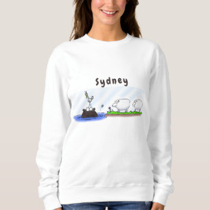 Funny hippo birdie zwei schafe sweatshirt