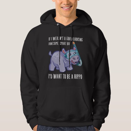 Funny Hippo Boy Lover Hippopotamus Quote Sprichwor Hoodie (Vorderseite)