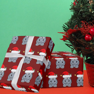 Funny Hippo Christmas Geschenkpapier