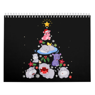 Funny Hippo Christmas Tree Xmas Hippopotamus Kalender