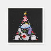 Funny Hippo Christmas Tree | Xmas Hippopotamus Serviette (Vorderseite)