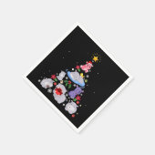 Funny Hippo Christmas Tree | Xmas Hippopotamus Serviette (Ecke)