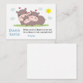 Funny Hippo Diaper Raffle Tickets (Vorne/Hinten)