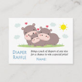 Funny Hippo Diaper Raffle Tickets (Vorderseite)