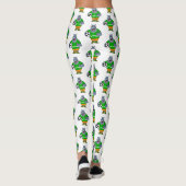 Funny Hippo Fußballspieler Cartoon Illustration Leggings (Rückseite)