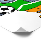 Funny Hippo Fußballspieler Cartoon Illustration Poster (Ecke)