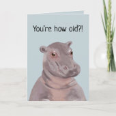 Funny Hippo Illustration Personalisiert Geburtstag Karte (Vorderseite)