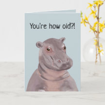 Funny Hippo Illustration Personalisiert Geburtstag
