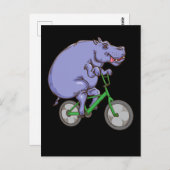 Funny Hippo Reiten Fahrrad Hippopotamus Kinder Hip Postkarte (Vorne/Hinten)