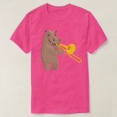 Funny hippo spielte Musik mit Posaune T-Shirt (Design vorne)