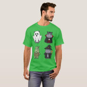 Funny Hippo Spooky Ghost Boo Horror Pumpkin Hippo T-Shirt (Vorne ganz)