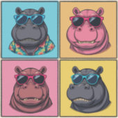 Funny Hippo Sticker Bundle Cool Hippos Pack (Vorderseite)