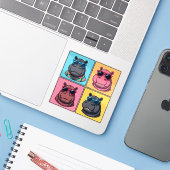 Funny Hippo Sticker Bundle Cool Hippos Pack (Laptop mit iPhone)