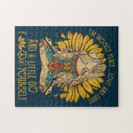 Funny Hippy Peace Liebe Light 60er Puzzle (Horizontal)