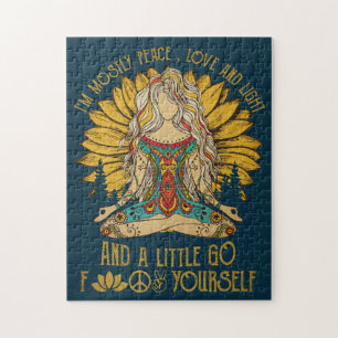 Funny Hippy Peace Liebe Light 60er Puzzle