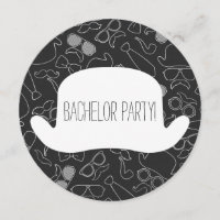 Funny Hipster Bachelor Party Einladung