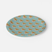 Funny Hipster Corgi Pattern Pappteller (Schrägansicht)