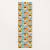 Funny Hipster Corgi Pattern Yogamatte (Vorderseite)