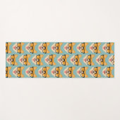 Funny Hipster Corgi Pattern Yogamatte (Vorderseite (Horizontal))