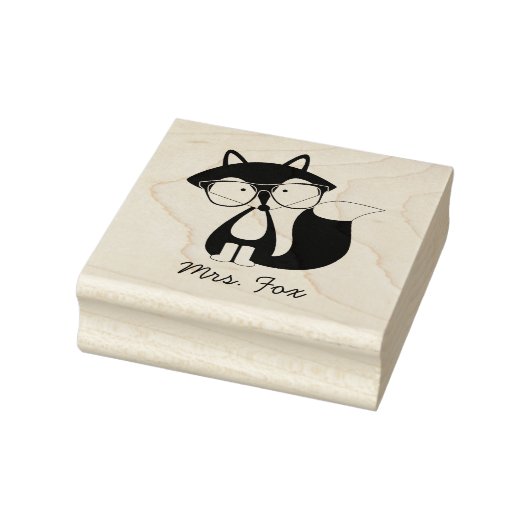 Funny Hipster Fox Gummistempel (Stempel)
