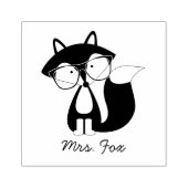 Funny Hipster Fox Gummistempel (Prägung)