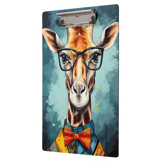Funny Hipster Giraffe Zootiere Tiere Wildtiere Urb Klemmbrett (Links)