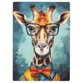 Funny Hipster Giraffe Zootiere Tiere Wildtiere Urb Klemmbrett (Rückseite)