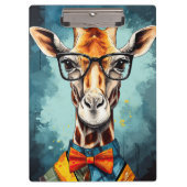 Funny Hipster Giraffe Zootiere Tiere Wildtiere Urb Klemmbrett (Vorderseite)