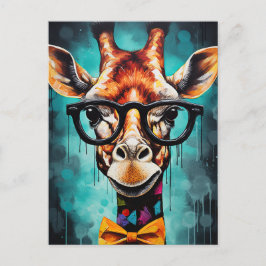 Funny Hipster Giraffe Zootiere Tiere Wildtiere Urb Postkarte