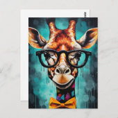 Funny Hipster Giraffe Zootiere Tiere Wildtiere Urb Postkarte (Vorne/Hinten)