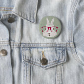 Funny Hipster Osterhase mit roten Felgenbrillen Button (Beispiel)